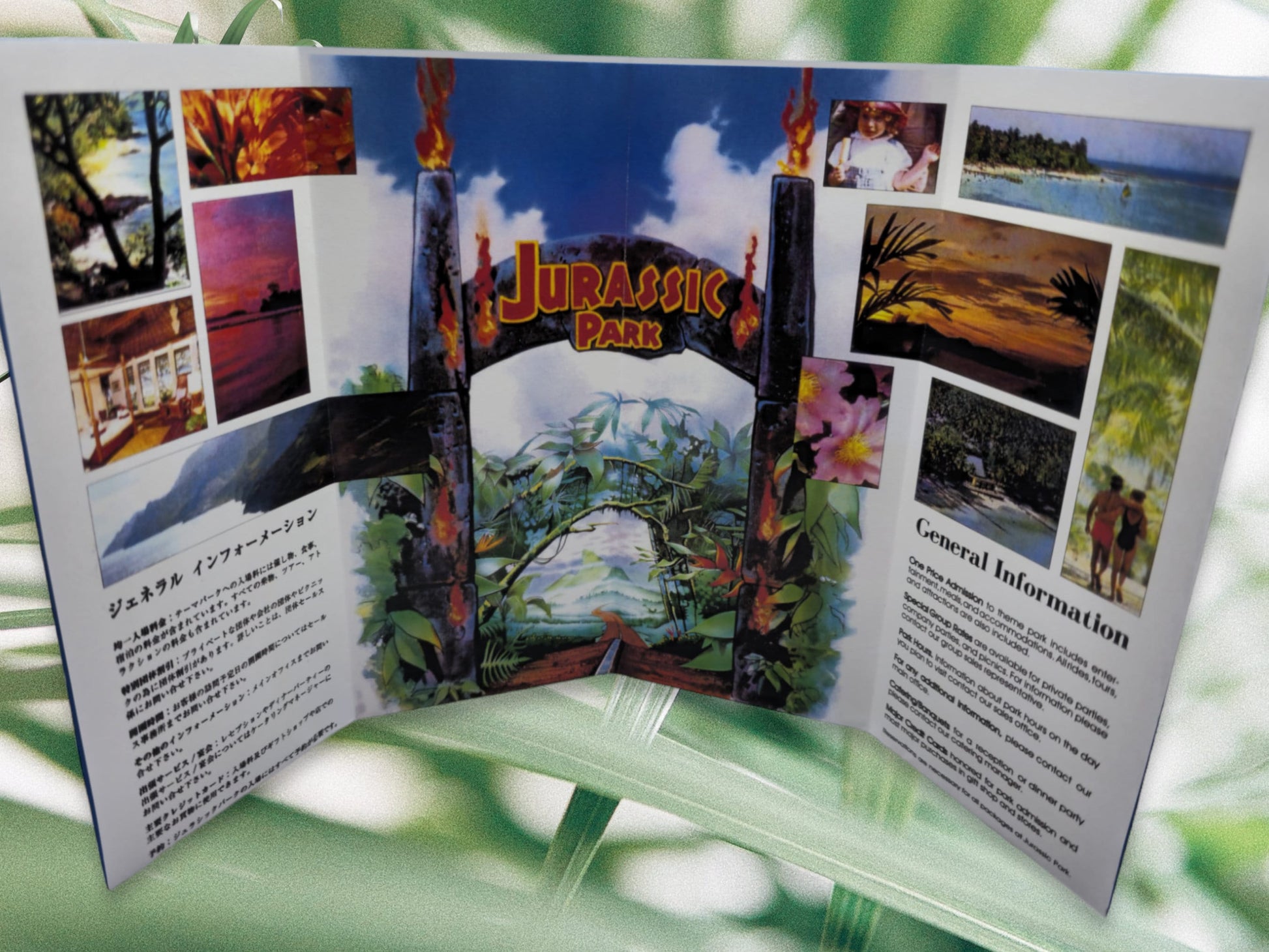 Jurassic Park Isla Nublar Info Park Karte Film Replika Broschüre Prospekt Flyer Faltblatt Fanmade Fancreation
