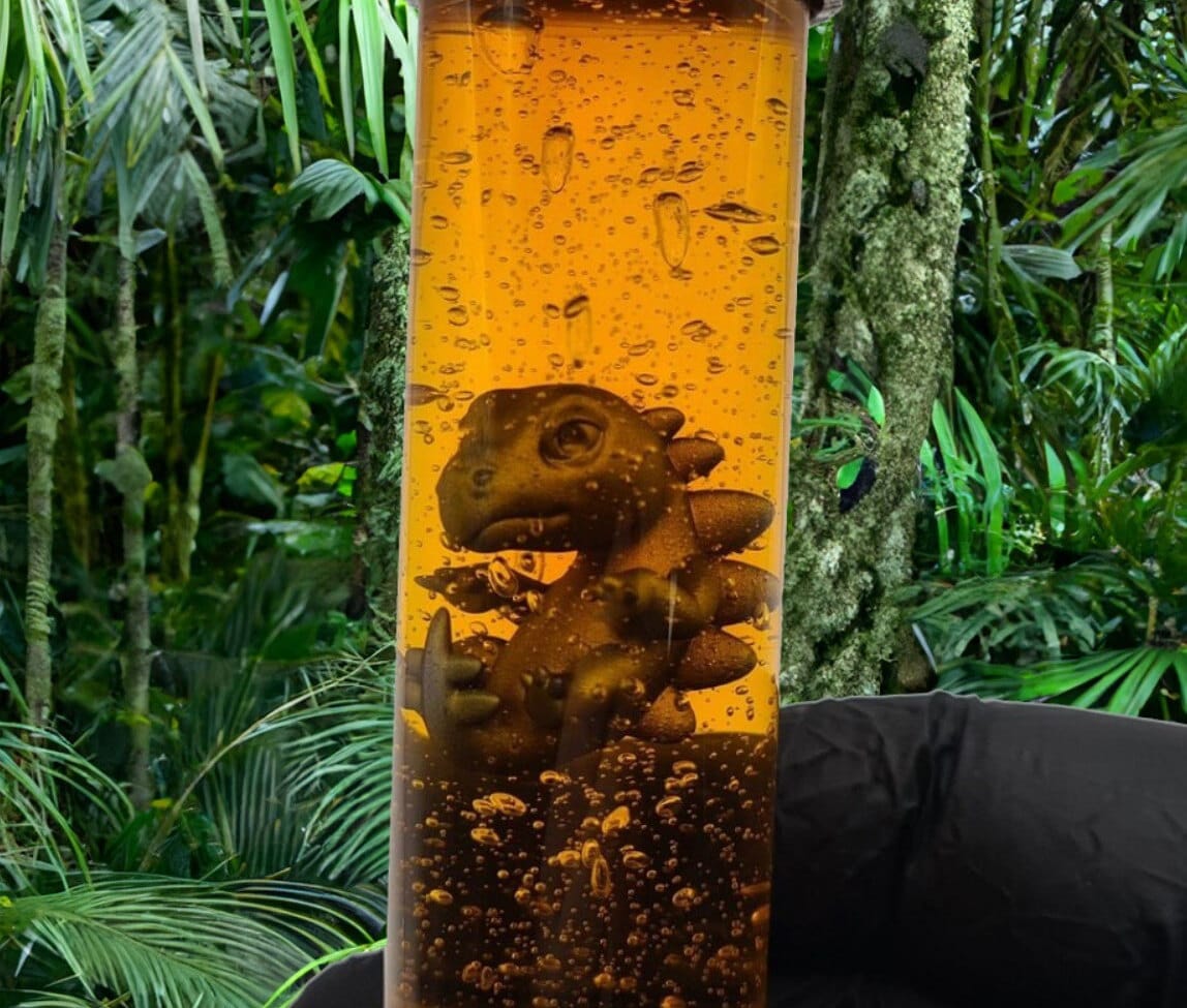 Jurassic Park / World Dino Embryo Glass Container - Velociraptor, T-Rex und mer Fanmade Fankreation Dinosaurier InGen Cosplay