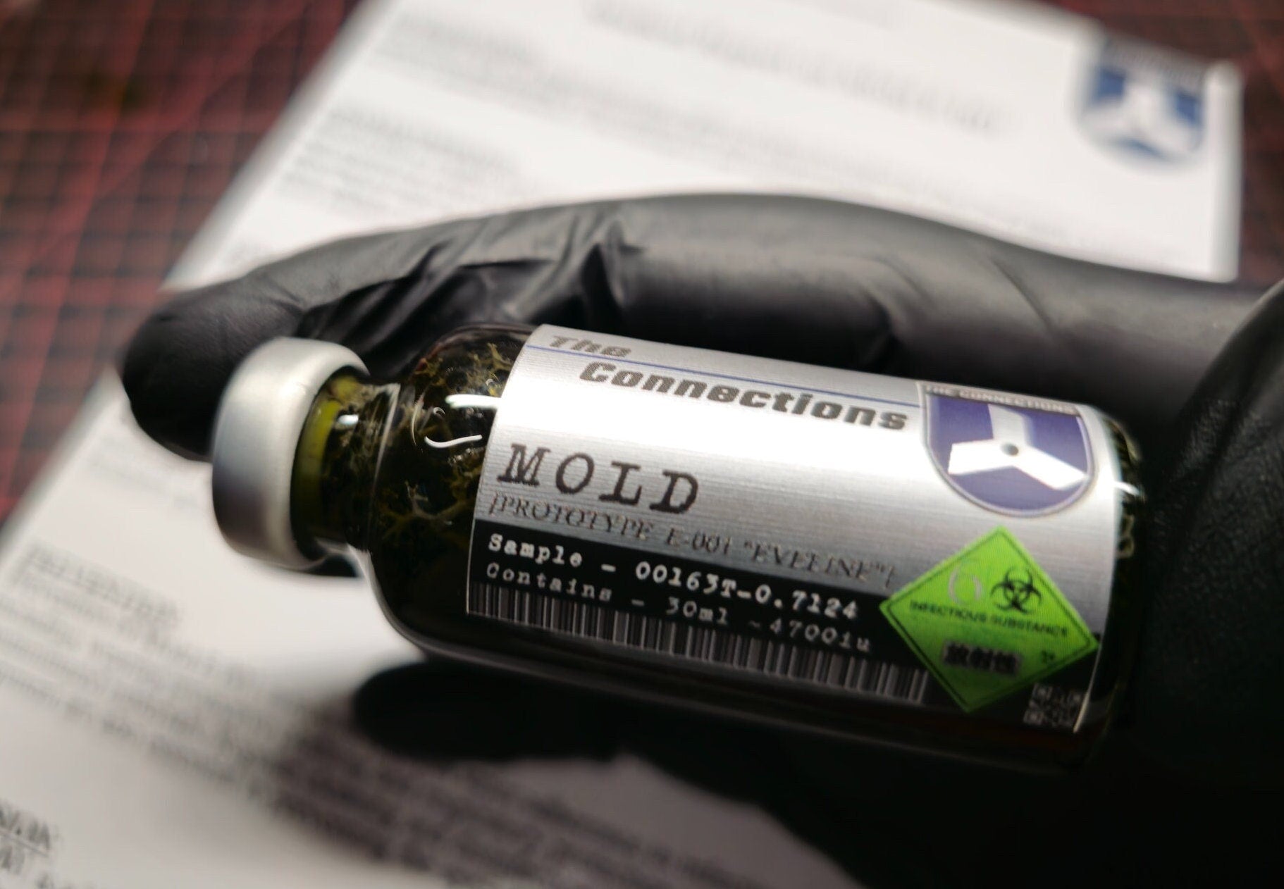 Mold Probe Resident Evil Prototyp E-001 "Eveline" Umbrella Corporation Corp Cosplay Medizin Fläschchen