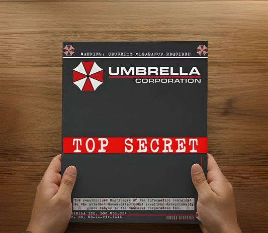 Umbrella Corp Corporation Resident Evil Geheim Mappe Cosplay Deko Dokument Ordner Präsentationsmappe Mappe UV-Druck