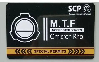 SCP MTF M.T.F. Taskforce Task Force Sondereinheit Secure Contain Protect Cosplay ID Karte Ausweiß Ausweise Zugangskarte Sicherheitsausweis