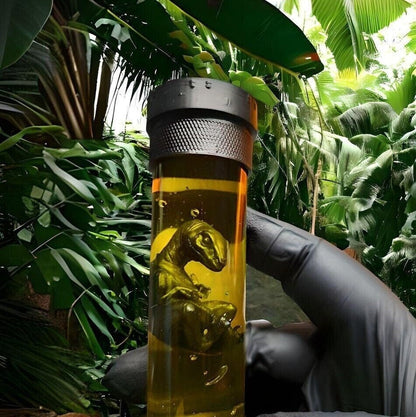 Jurassic Park / World Dino Embryo Glass Container - Velociraptor, T-Rex und mer Fanmade Fankreation Dinosaurier InGen Cosplay