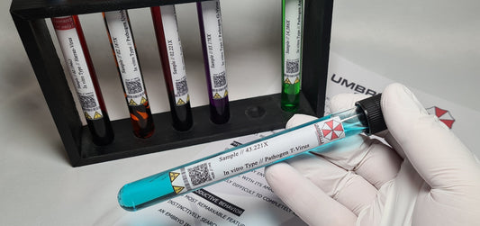 Resident Evil Umbrella Corp Reagenzgläser T-Virus | Anti-Virus | G-Virus | Uroboros | Alpha Blutprobe | Cosplay