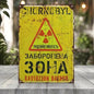 Stalker Chernobyl Metallschild Achtung Strahlung Kyrillisch Schrift Warnung Schilder