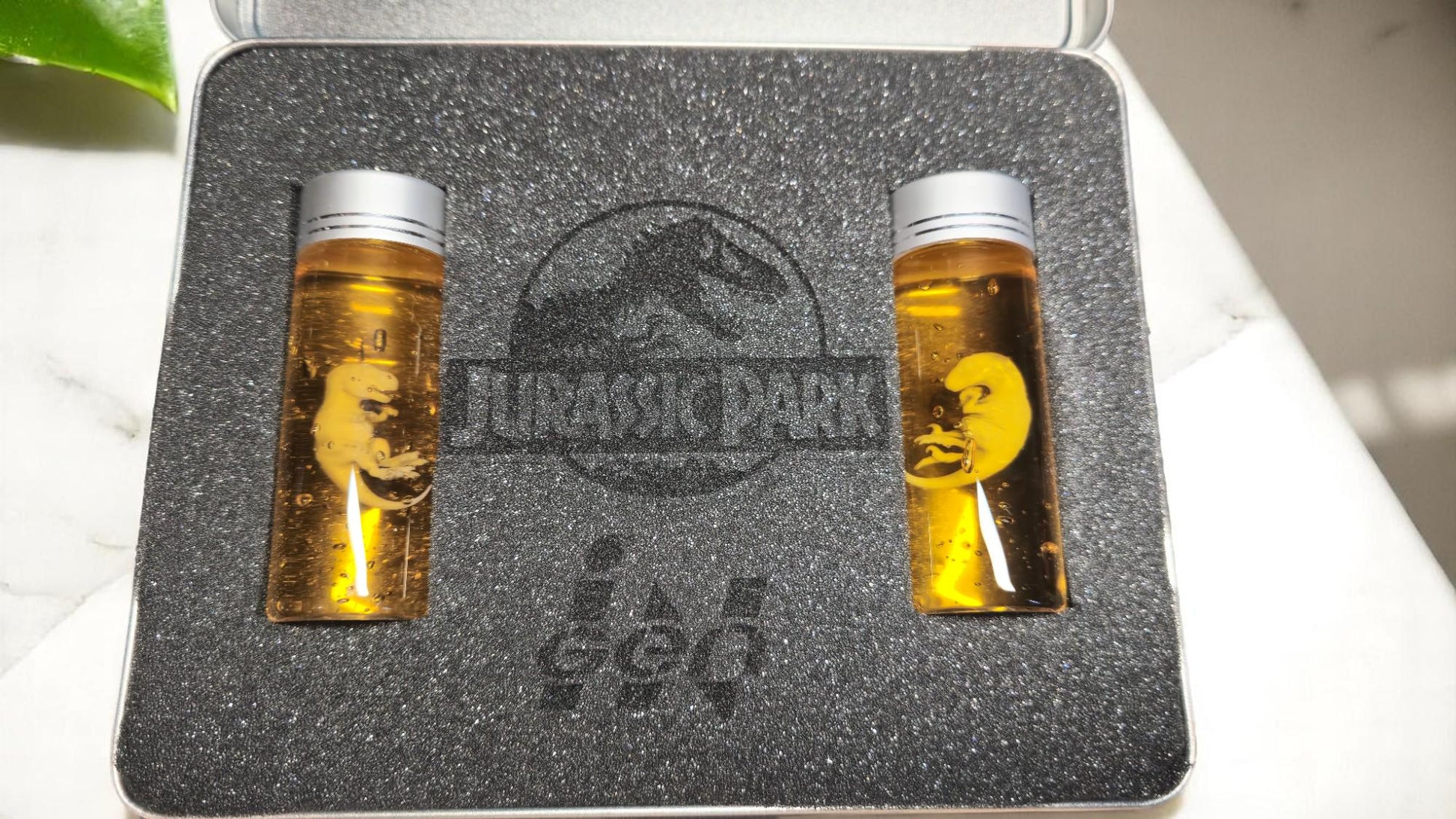 Jurassic Park Raptor Trex Embryo Sammelbox Box Koffer Schaumstoff Cosplay Sammlung Fanmade